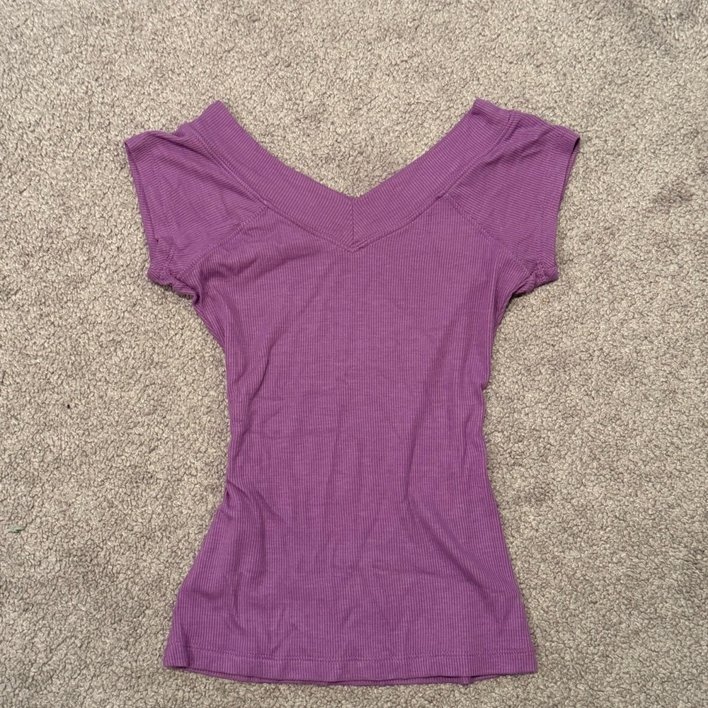 BDG Purple V-Neck Top